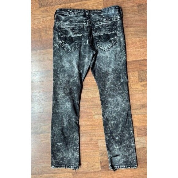 American Fighter Striker Jeans Mens 31 (31x33) Black Relaxed Straight Distressed - Picture 8 of 16
